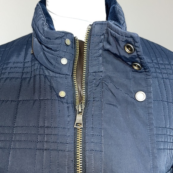 Brooks Brothers quilted winter jacket removable hood lined inner pocket  navy M - Picture 2 of 16